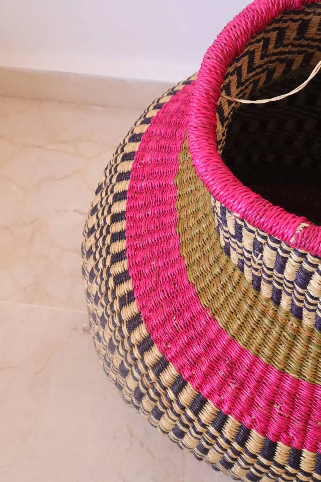 Pink Round Decorative Basket