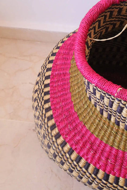 Pink Round Decorative Basket