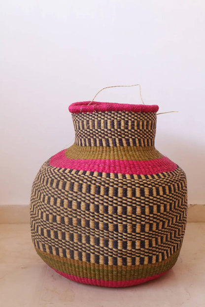 Pink Round Decorative Basket