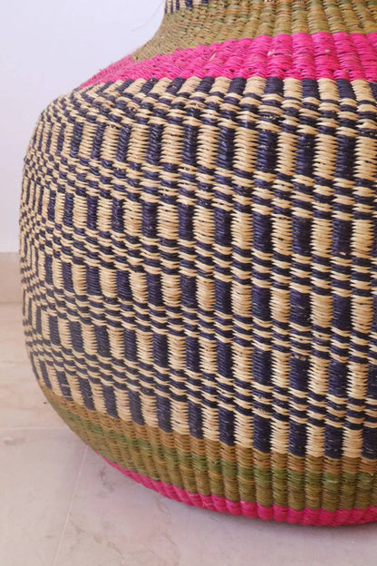 Pink Round Decorative Basket