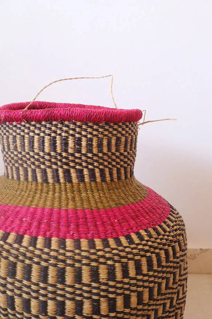 Pink Round Decorative Basket