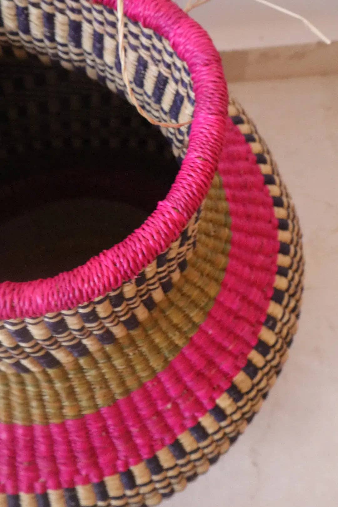 Pink Round Decorative Basket